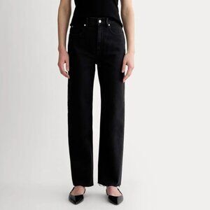 Everlane The Way-High Jean in Coal with Frayed Hem